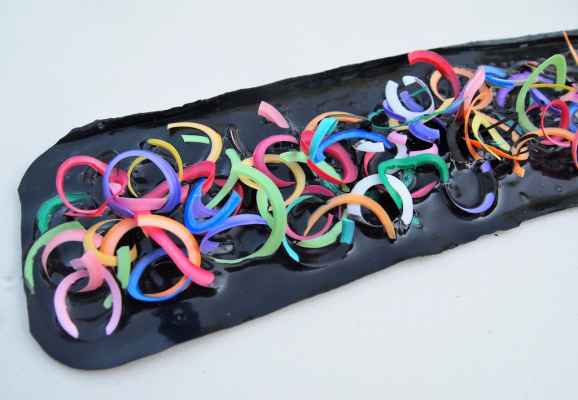 2016 Stricciolo plastica colorata su plastica autoprodotta   misura variabile